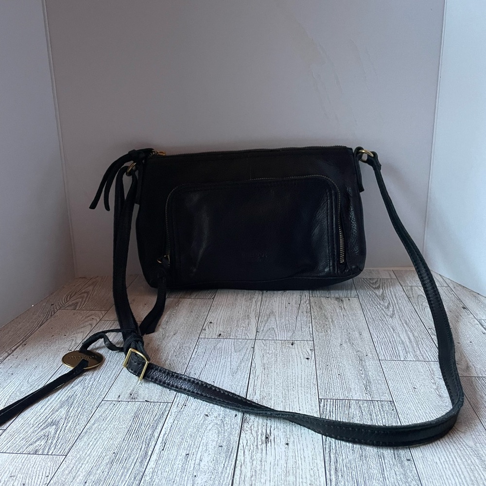 Margot New York Women’s Leather Shoulder Bag Gorgeous Black Crossbody